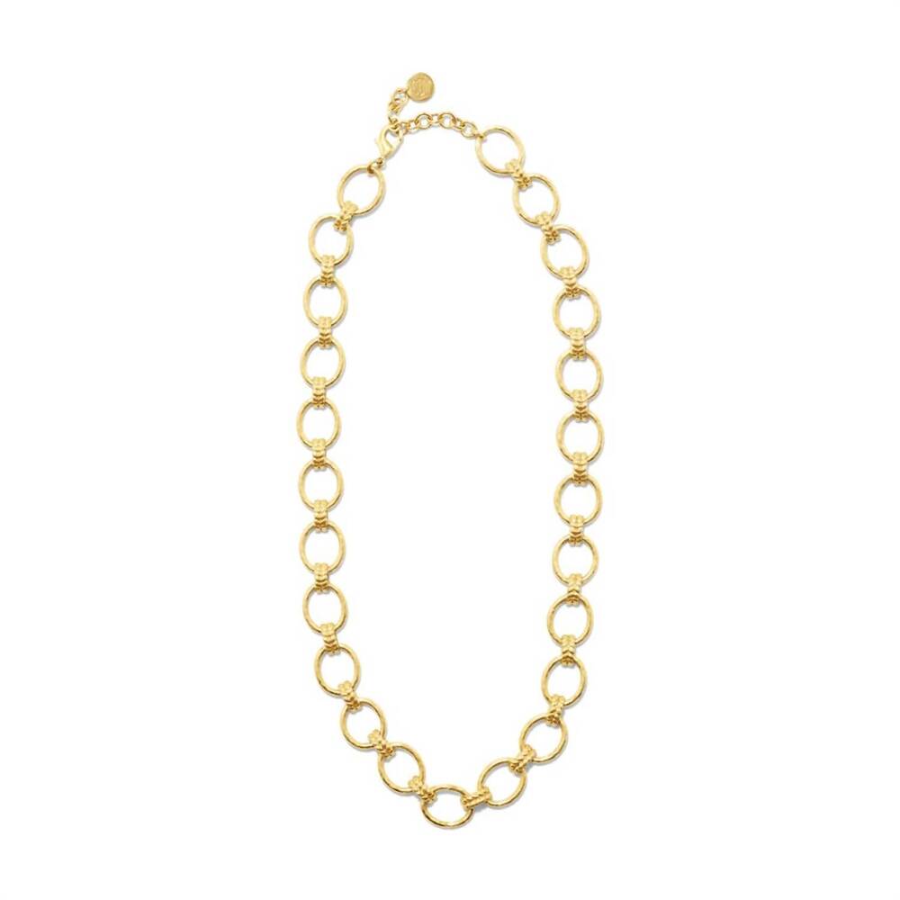 NEW CAPUCINE DE WULF women's cleopatra grande link necklace in hammered gold
